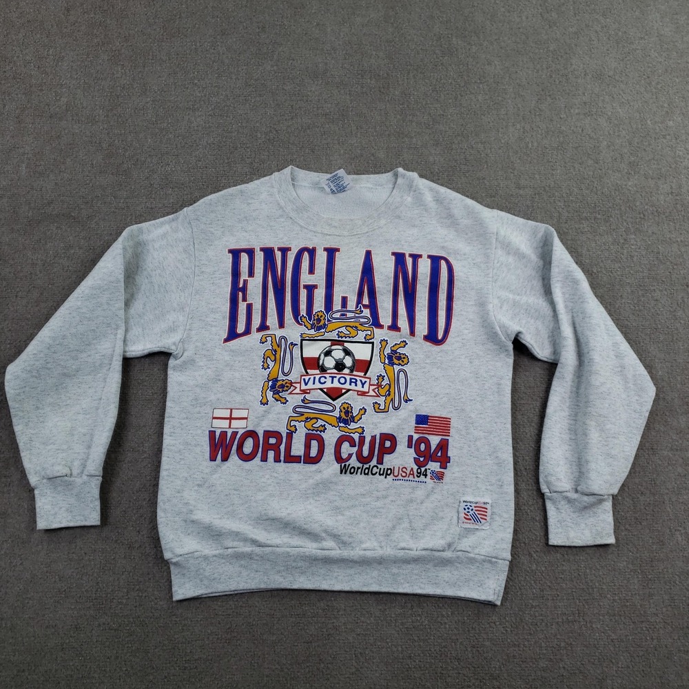 Vtg England Soccer Sweatshirt Men Medium Gray World Cup '94 Crew Neck Delta USA